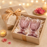 Diamond Wine Glasses Set of 2 Pink