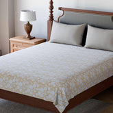 King-size Marigold Jaal Cotton Bedsheet & Pillow Cases