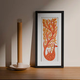 Peacock Tree of Life - Bhil Painting, Orange - Eyaas