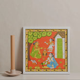 Cheriyal Painting Rural Women Cooking 11.5x11.5 - Eyaas