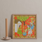 Cheriyal Painting Women Carrying Grains 11.5x11.5