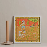 Cheriyal Painting Women in the Paddy Field, 11.5x11.5 - Eyaas