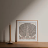 Madhubani Painting - Tree of Life & Fish 10x10 - Eyaas