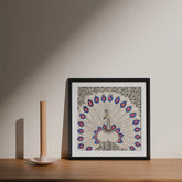 Madhubani Peacock Painting - 10x10 - Eyaas