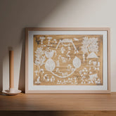 Warli Painting Crop Harvest & Granary - 16x22 - Eyaas