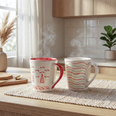 Red & White Christmas Ceramic Mug Set (Pack of 2)