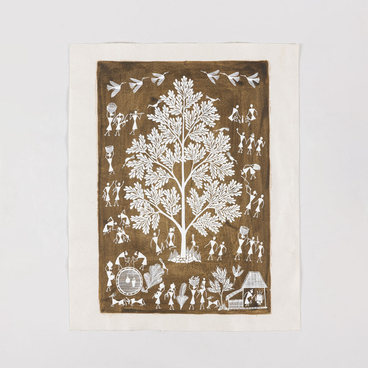 Warli Painting Tree of Life - 17x21 Unframed