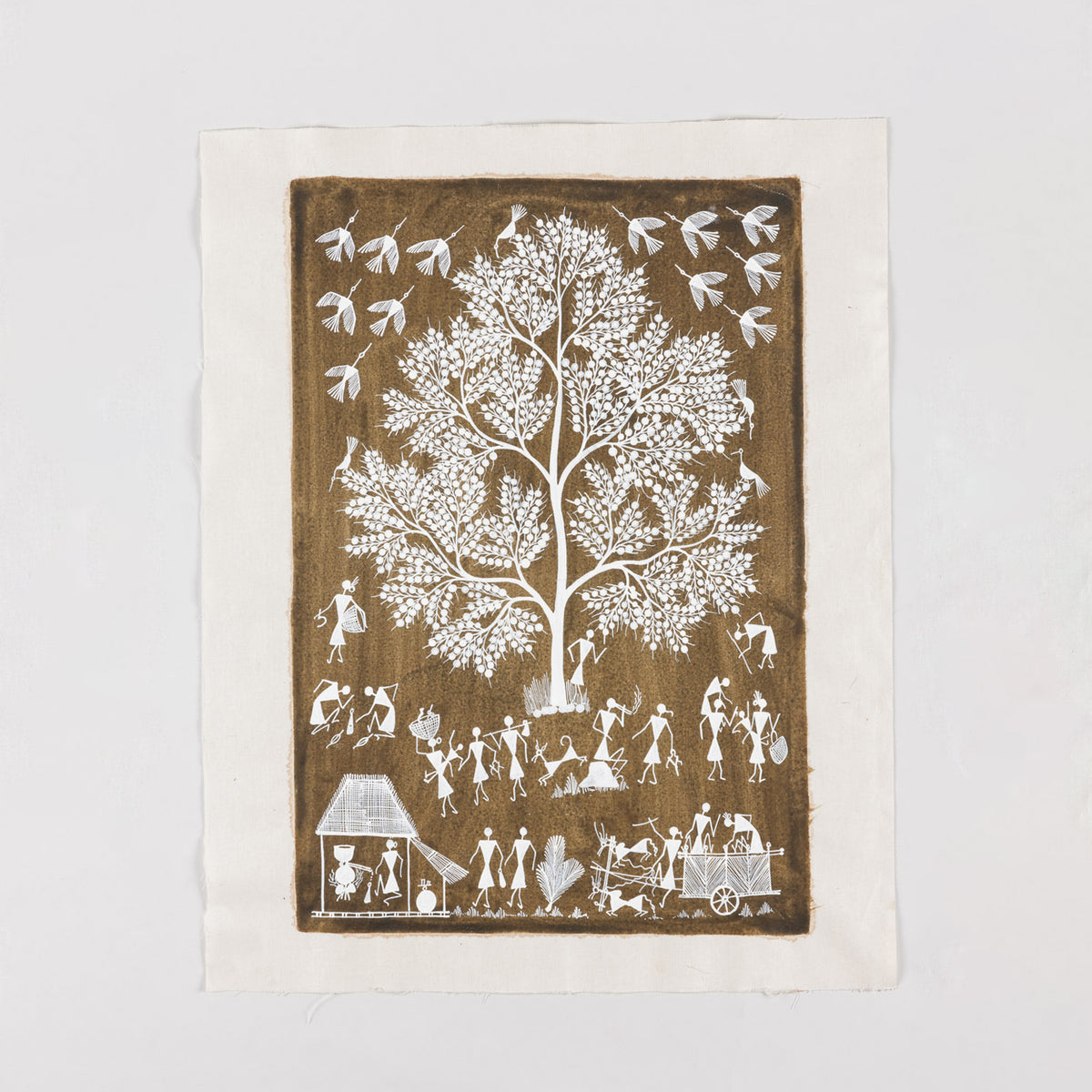 Warli Painting Tree of Life - 17x21 Unframed