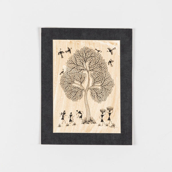 Tree of Life Ecosystem Warli Art, 8x10 Unframed – Eyaas