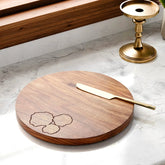 RoseWood with Brass Inlay Trivet / Placemet Marigolds - Eyaas