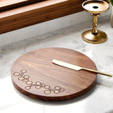 Rosewood with Brass Inlay Trivet/Placemat - Floral - Eyaas