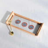 Sheesham Wood & Hand-Painted Paper Tray - Eyaas