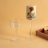 Glass Candle Holder/Stand Set of 2