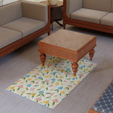 Multi-Colour Floral Kashmiri Crewel Embroidery Wool Rug, 3x5 ft