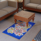 Multi-Colour Floral Kashmiri Crewel Embroidery Wool Rug, 3x5 ft