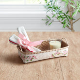 Rectangle Wicker Storage Basket, Pink