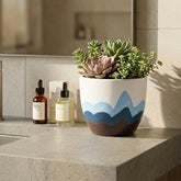Mountain Landscape Ceramic Flower Pot 5 x 6 Inches
