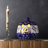 Ceramic Pumpkin Tea Light Holder - Blue