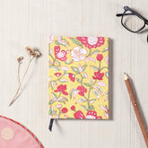 Block Printed Handmade Diary, Yellow - Eyaas