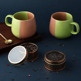 2 Cups & Hibiscus Mint Green Teas (40 gms) Set - Eyaas