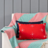 Christmas Cushion Cover Set of 2, 12x18, Navy Blue & Red - Eyaas