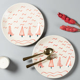 Set of 2 Dinner Plates 10 Inch, Trees & Waves - Eyaas