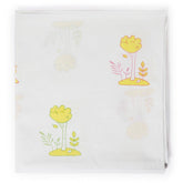 Tree Block Printed Single Bedsheet - 60X90, White - Eyaas