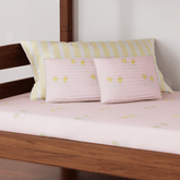 Pink Carrot Cotton Baby Cot Bed Sheet & Pillow 40x40 - Eyaas