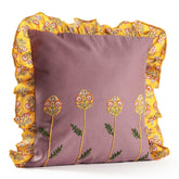 Applique Cushion Cover Set of 2 - Lavender & Yewllo - Eyaas