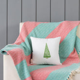 Single Christmas Tree Cotton Cushion Cover, 12x12, Green - Eyaas