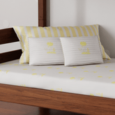 White Block Print Baby Cot Sheet 40x40 + Pillow - Eyaas