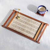 Sheesham Wood & Woven Cotton Tray - Eyaas
