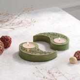 Ying Yang Bird T-Light Holders Green Set of 2