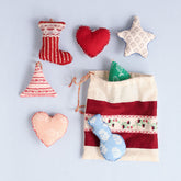 Handmade Christmas Tree Décor Set of 7 with Bag
