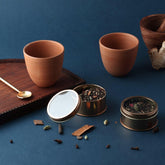 Terracotta Kullhads & Masala Chai (40 gms) Gift Set - Eyaas