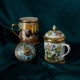 Benjarong Porcelain Mug - Thai Village Life - Eyaas