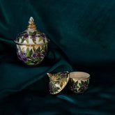 Thai Porcelain Tochun Purple Orchids, 2.3x3.5 Inches - Eyaas