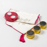 Gift Set of Runner, Wooden Tea Light Holders & Tea - Eyaas