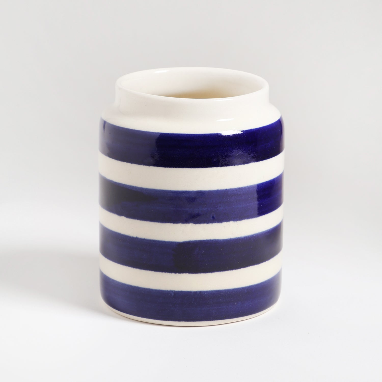 Small Striped Ceramic Vase - 4 x 5