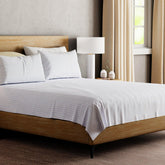 Wave Hand Block Printed Bed Sheet Set 90 x108, Blue - Eyaas