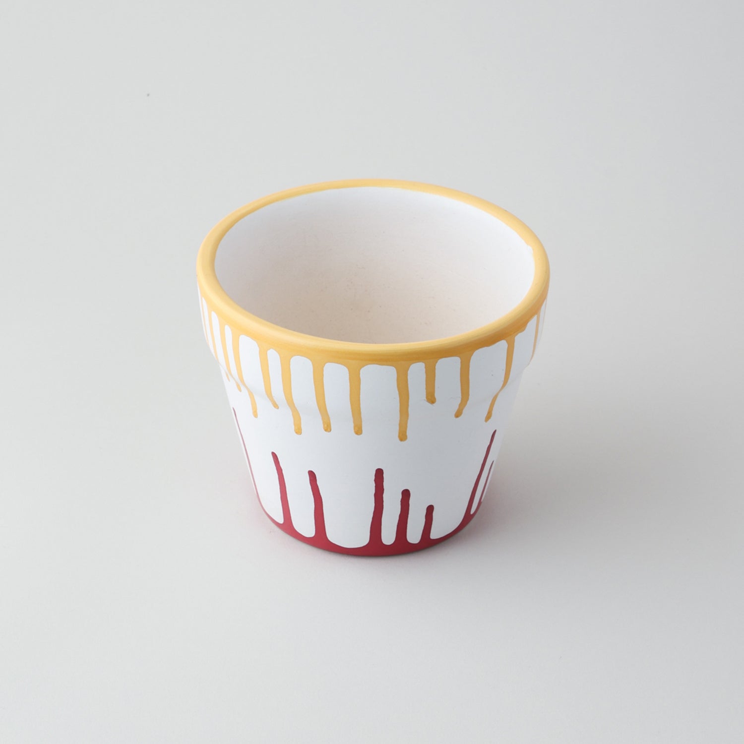 Ceramic Planter Red Yellow & White - 4x5