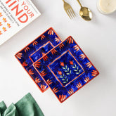 Blooming Plant Ceramic Square Serving Platter Set of 2 - Eyaas