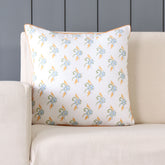Swirl Block Printed Cushion Cover, Multi-Colour 16x16