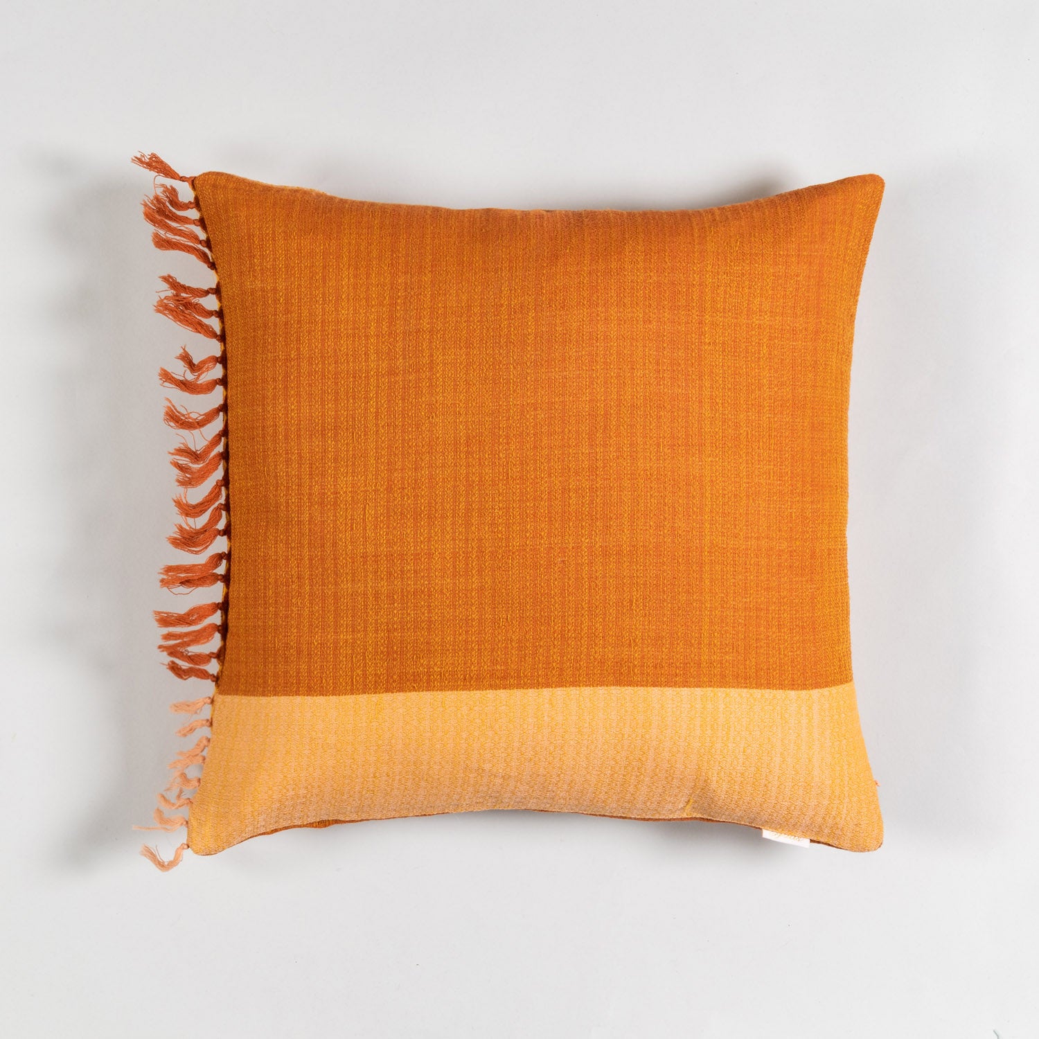 Handwoven Upcycled Mustard & Yellow Wool Cushion Cover - 18x18