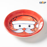 Hand Painted Santa Ceramic Pasta Plate Red - 8 Inch - Eyaas