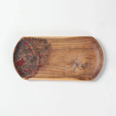 Peacock Hand-Painted Acacia Wood Platter