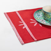 Christmas Hand Block Printed Table Mats Set of 2 - Eyaas