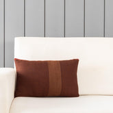 Upcycled Wool & Silk 12x18 Cushion Cover, Chocolate Brown - Eyaas