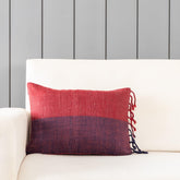 Upcycled Red & Blue Cushion Cover, 12x18 - Eyaas