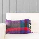 Upcycled Wool & Silk 12x18 Cushion Cover, Multicolour - Eyaas